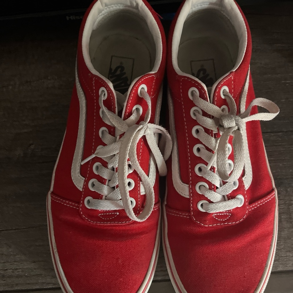 Vans Red and White Sneakers
